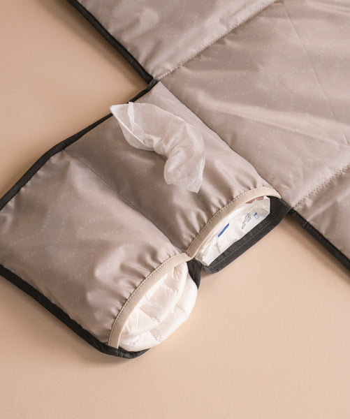 Recycled Nylon Travel Baby Changing Mat - Soft Black