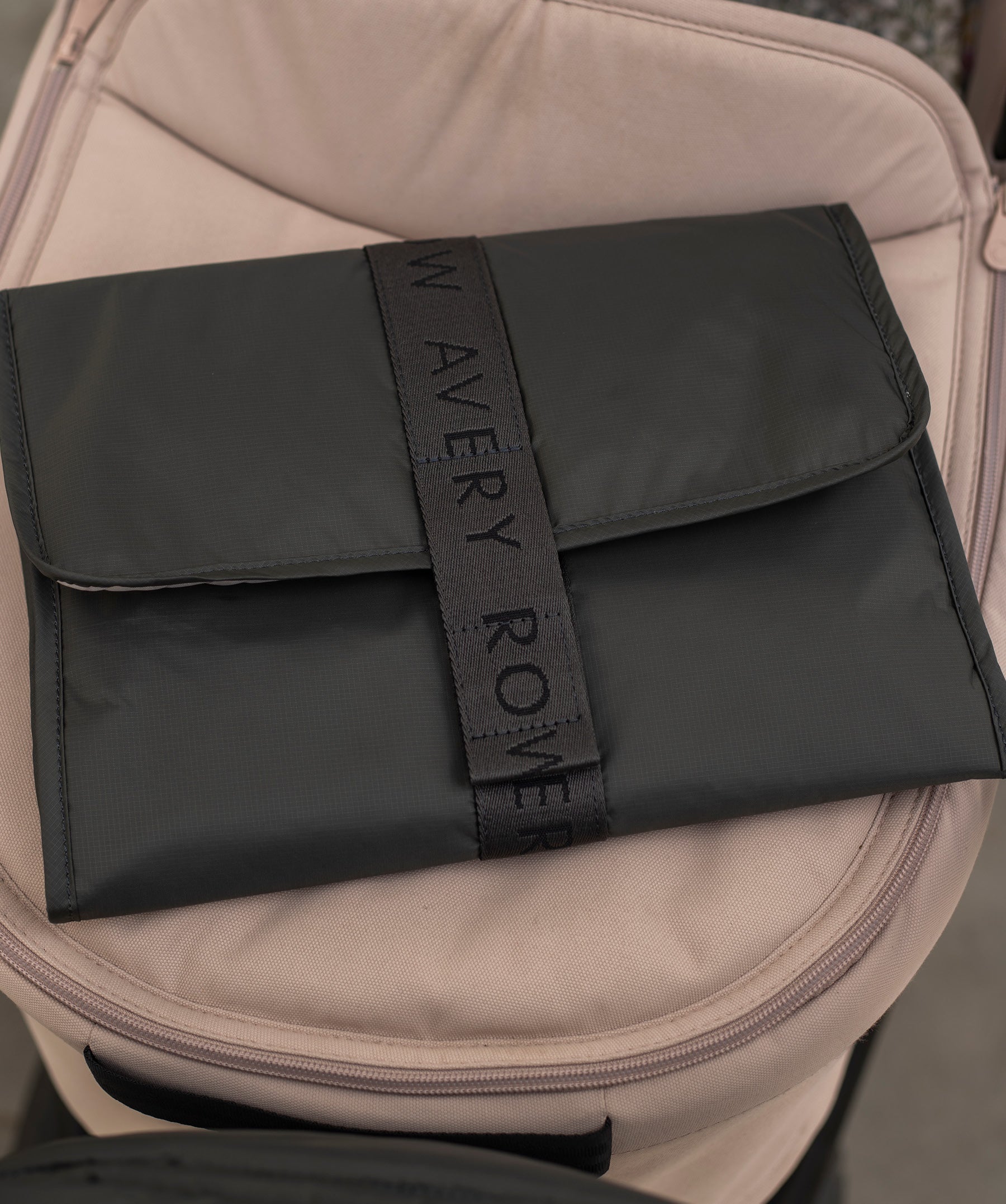 Recycled Nylon Travel Baby Changing Mat - Soft Black