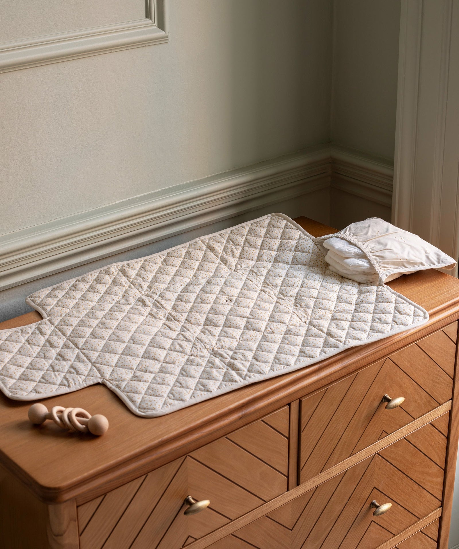 Cotton Travel Baby Changing Mat - Wild Chamomile