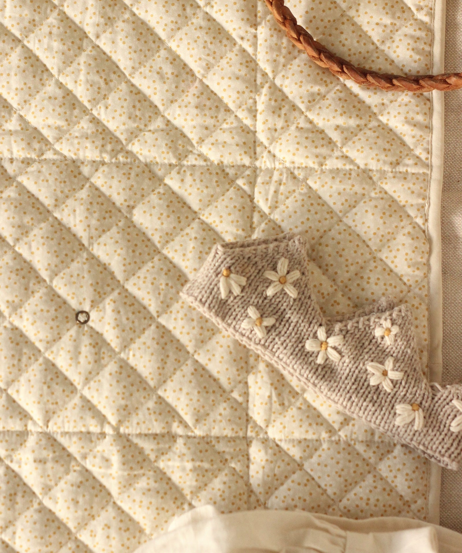 Cotton Travel Baby Changing Mat - Wild Chamomile