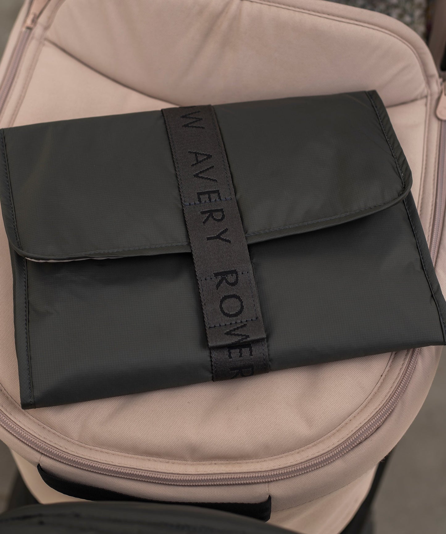 Recycled Nylon Travel Baby Changing Mat - Soft Black