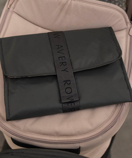 Recycled Nylon Travel Baby Changing Mat - Soft Black