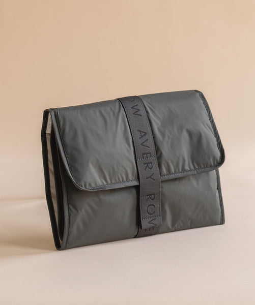 Recycled Nylon Travel Baby Changing Mat - Soft Black