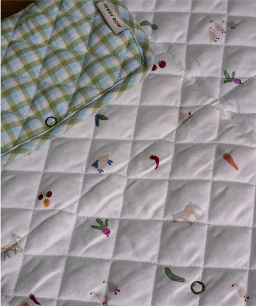 Cotton Travel Baby Changing Mat - Greenhouse Gingham