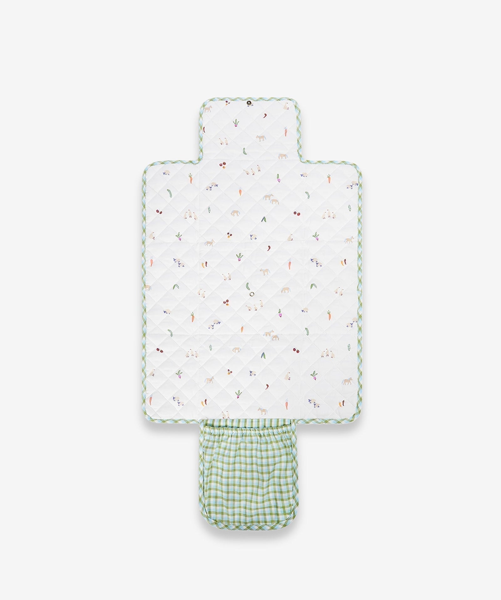 Cotton Travel Baby Changing Mat - Greenhouse Gingham