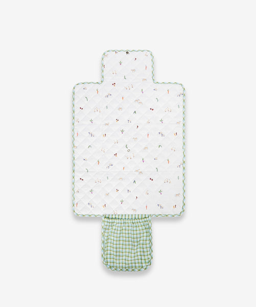 Cotton Travel Baby Changing Mat - Greenhouse Gingham