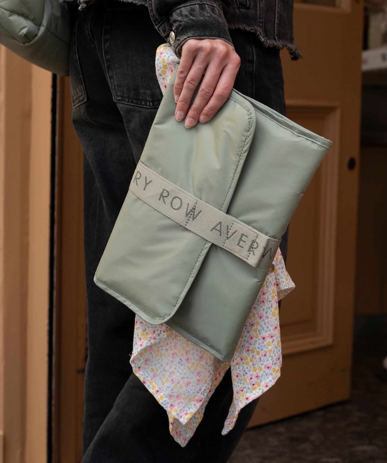 Recycled Nylon Travel Baby Changing Mat - Olive