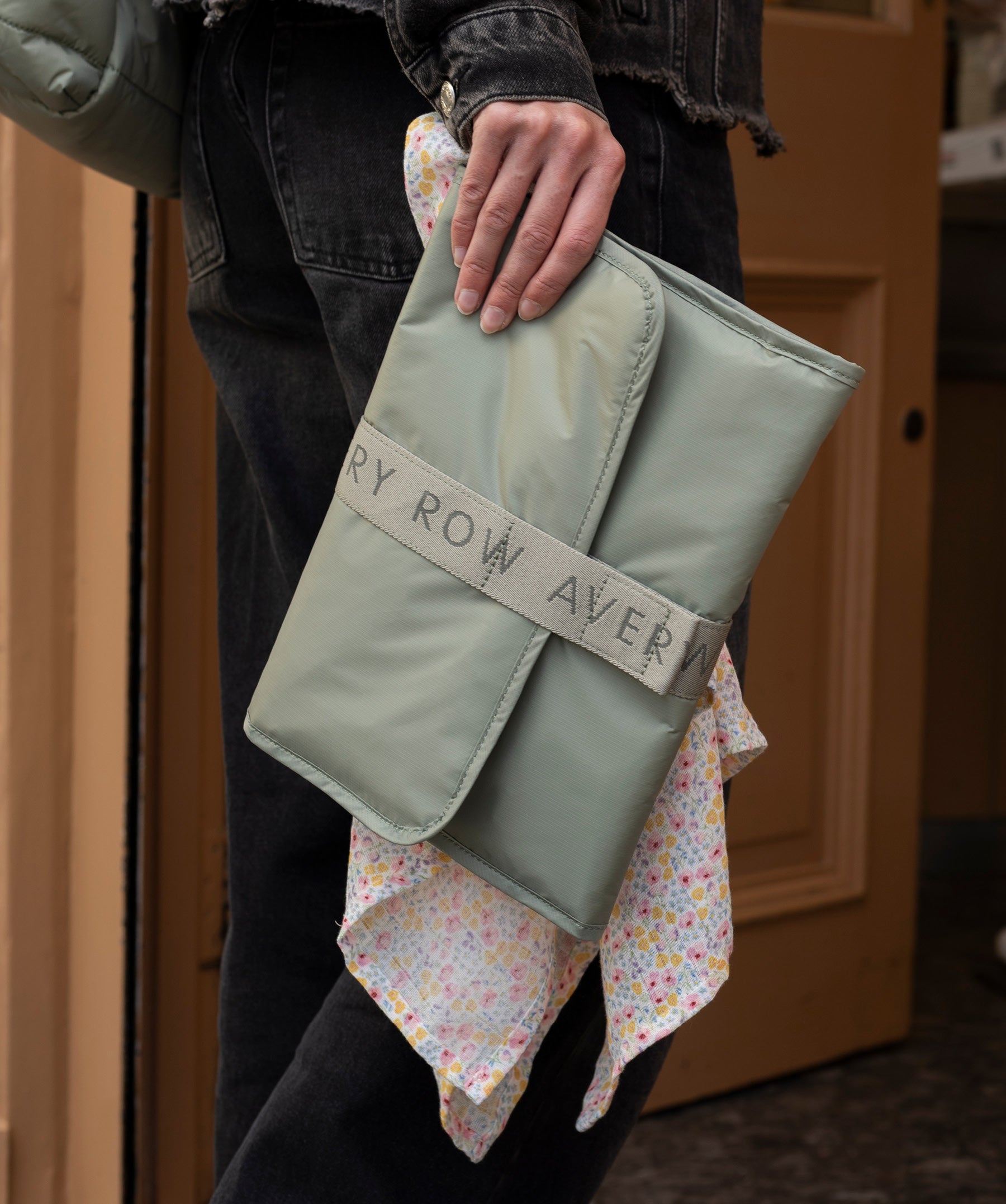 Recycled Nylon Travel Baby Changing Mat - Olive