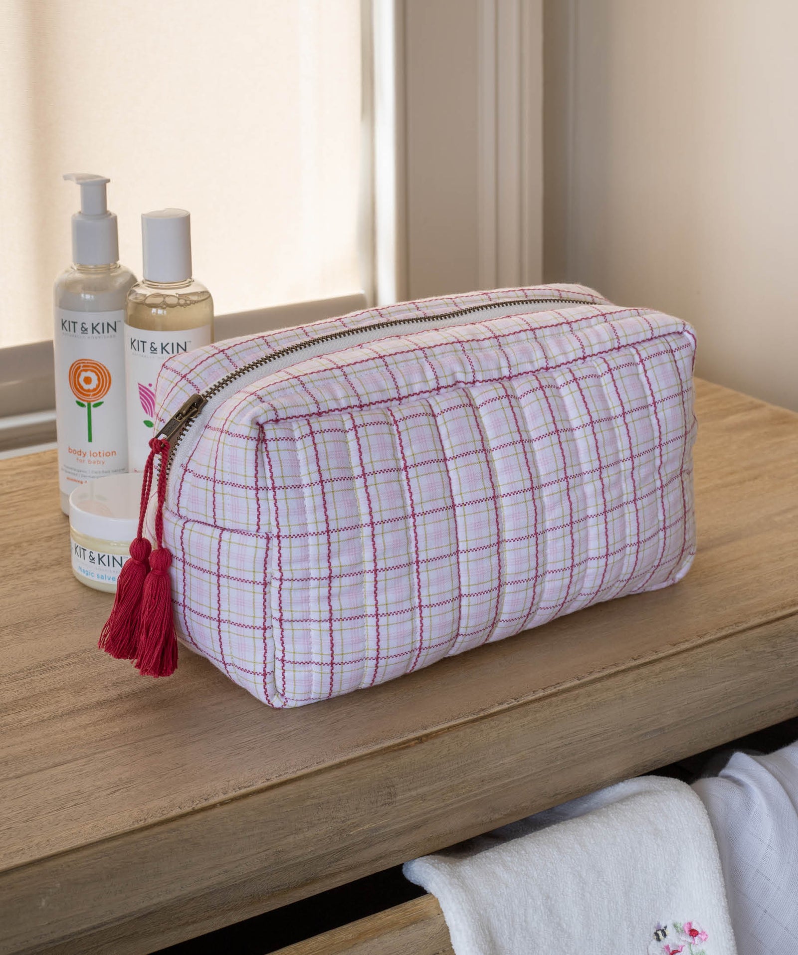 Wash bag - Pink Check