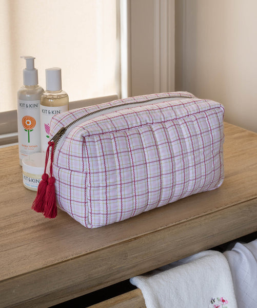 Wash bag - Pink Check