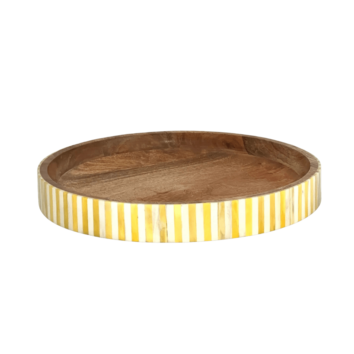 Round Inlay Tray - Yellow - Striped