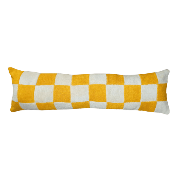 Yellow Bolster towelling cushion