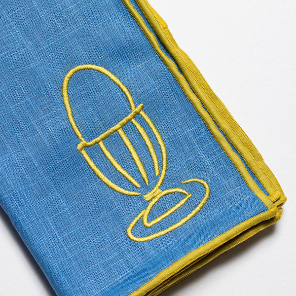 Linen Embroidered Napkins | 'A Good Egg'