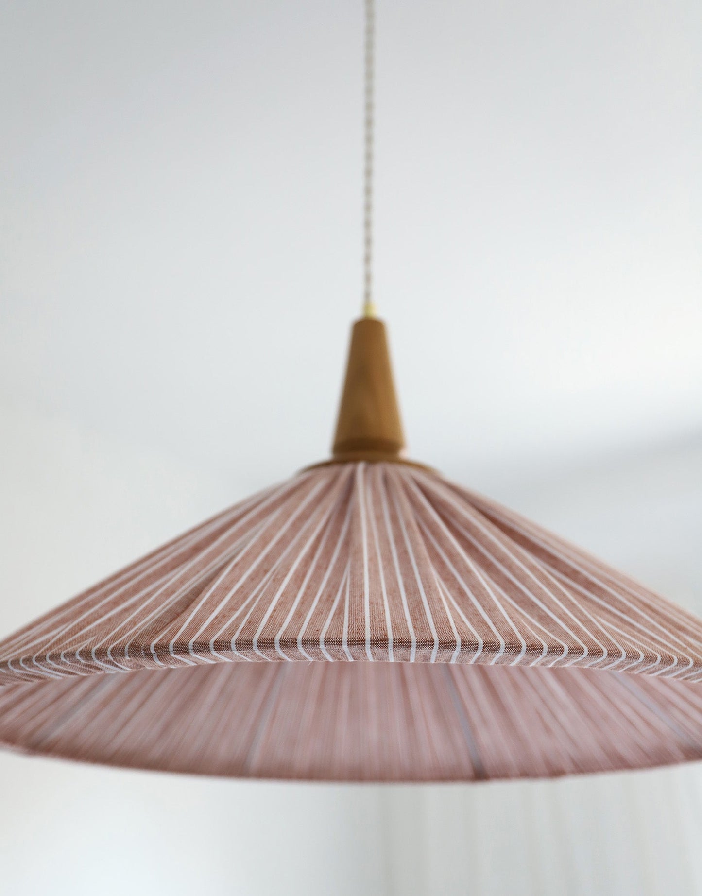 Eleonore Pendant Light – 60cm, Terracotta Striped Linen and Cotton