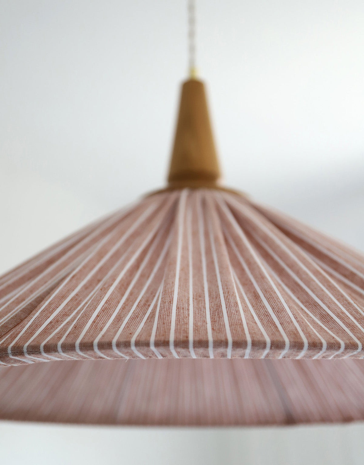 Eleonore Pendant Light – 60cm, Terracotta Striped Linen and Cotton