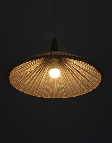 Eleonore Pendant Light – 60cm, Terracotta Striped Linen and Cotton