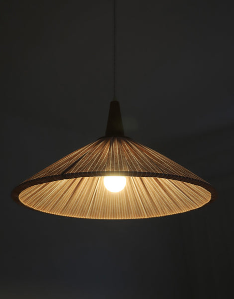 Eleonore Pendant Light – 60cm, Terracotta Striped Linen and Cotton