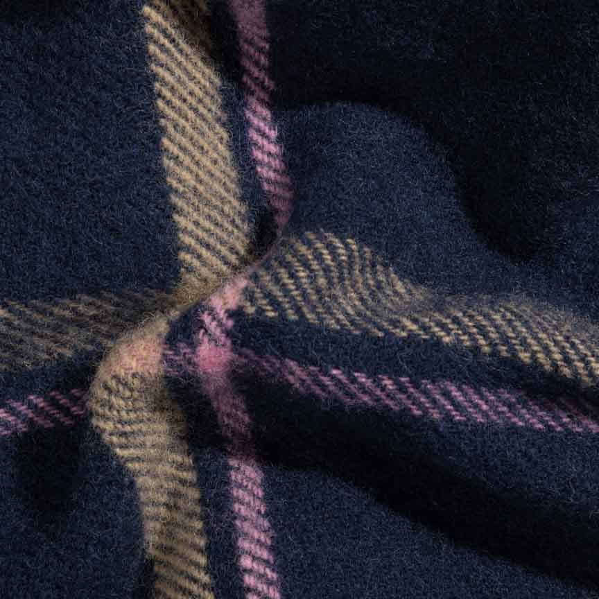 Evening Tales - Pure New Wool Blanket - Checkmate Navy