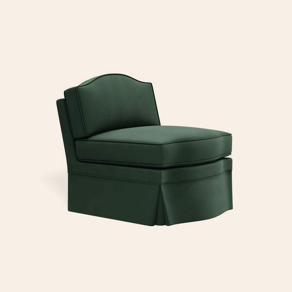 Felix Slipper Chair, Olive Linen