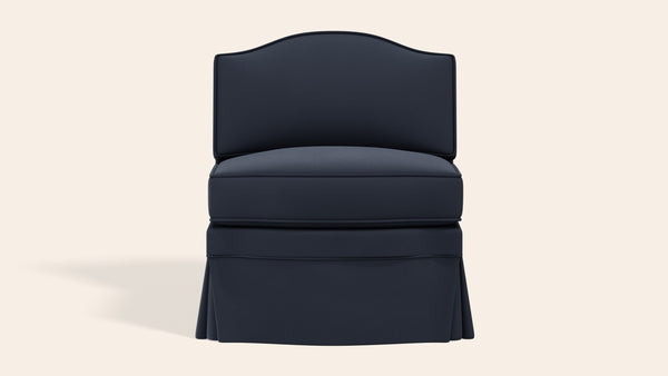 Felix Slipper Chair, Prussian Linen