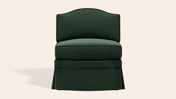 Felix Slipper Chair, Olive Linen