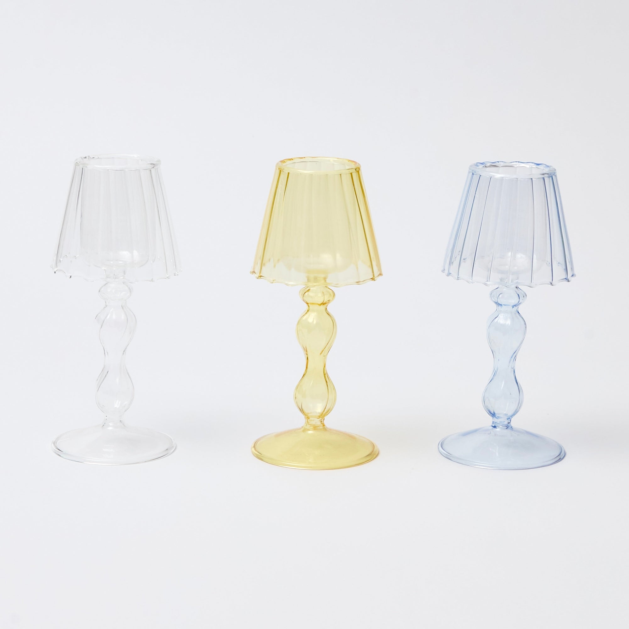 Pale Blue Tea Light Lamp (set of 2)