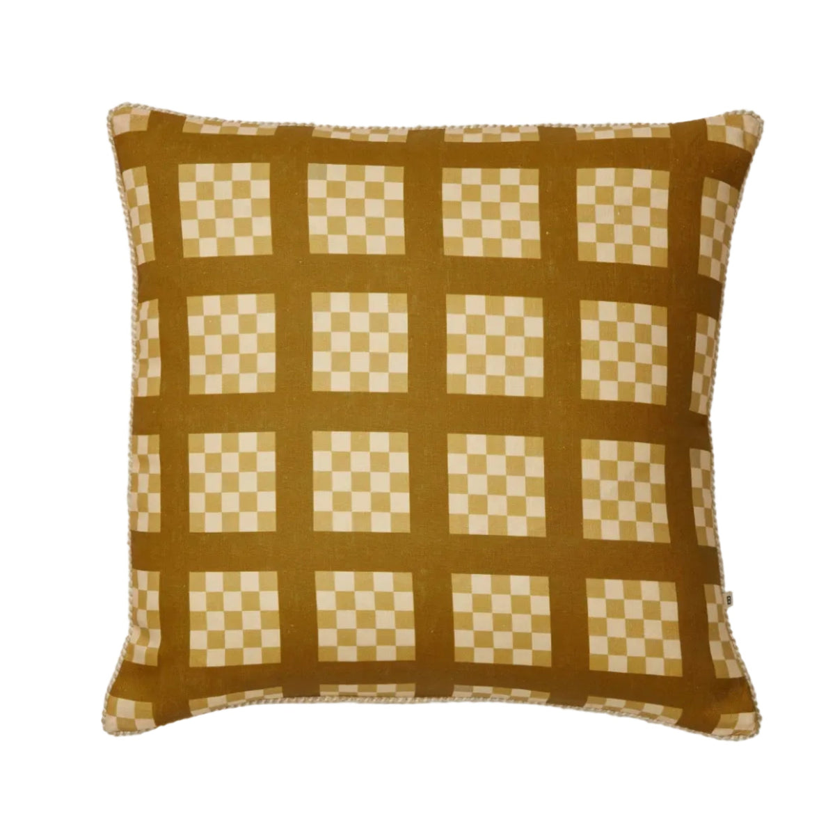 Lattice Wheat Linen Cushion