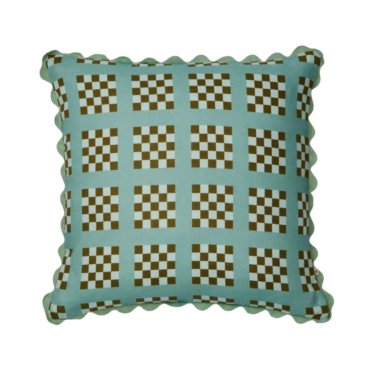 Lattice Blue Linen Cushion