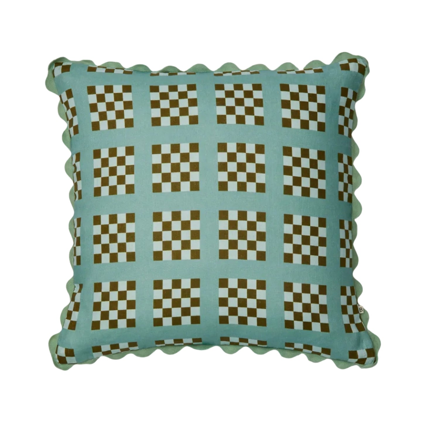 Lattice Blue Linen Cushion