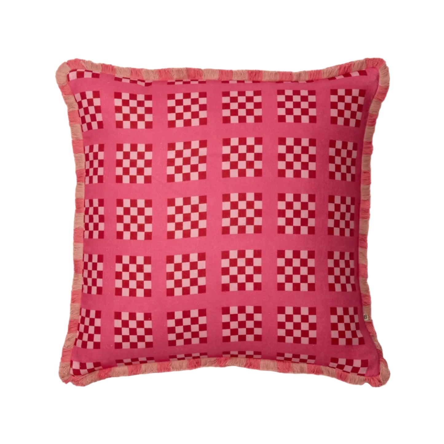 Lattice Pink Linen Cushion