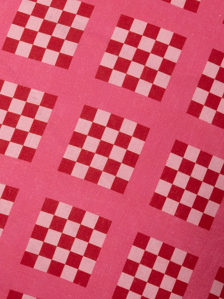 Lattice Pink Linen Cushion