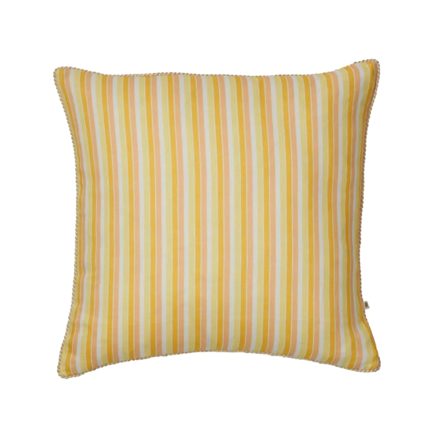 Garden Stripe Yellow Linen Cushion