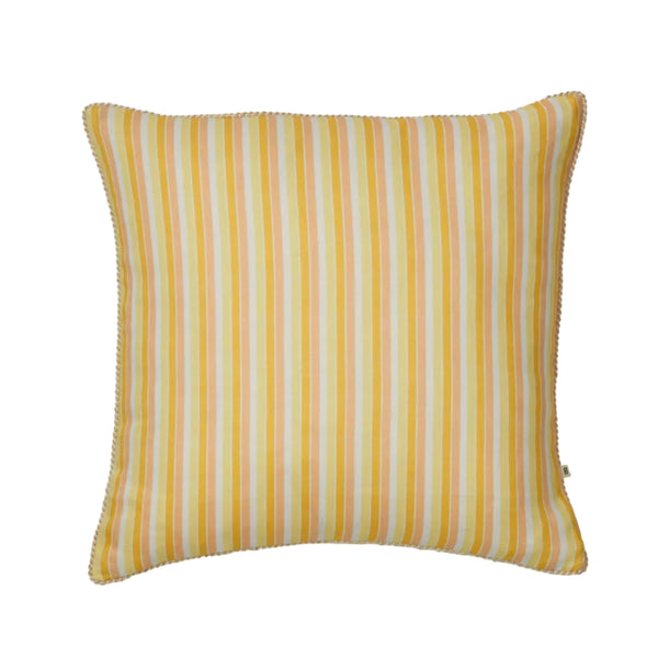Garden Stripe Yellow Linen Cushion