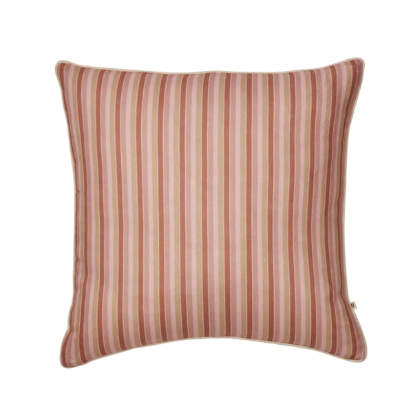 Garden Stripe Pink Linen Cushion
