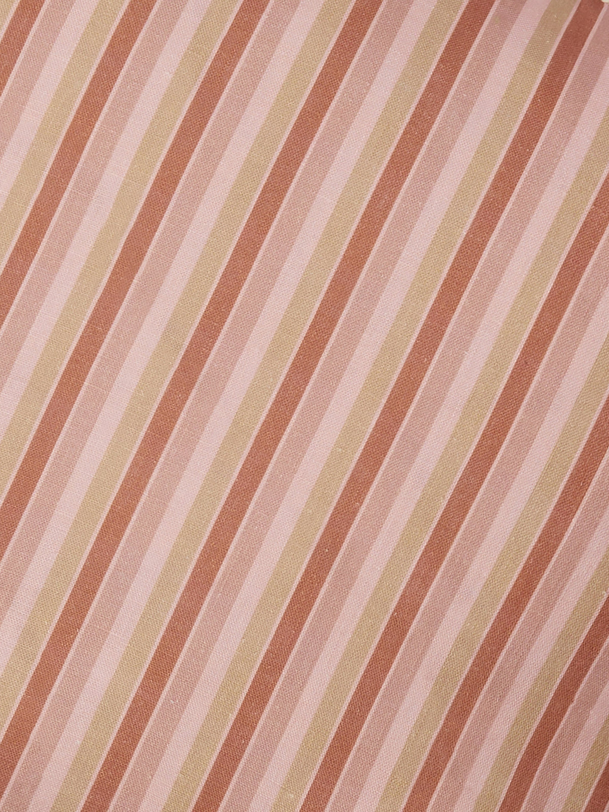 Garden Stripe Pink Linen Cushion