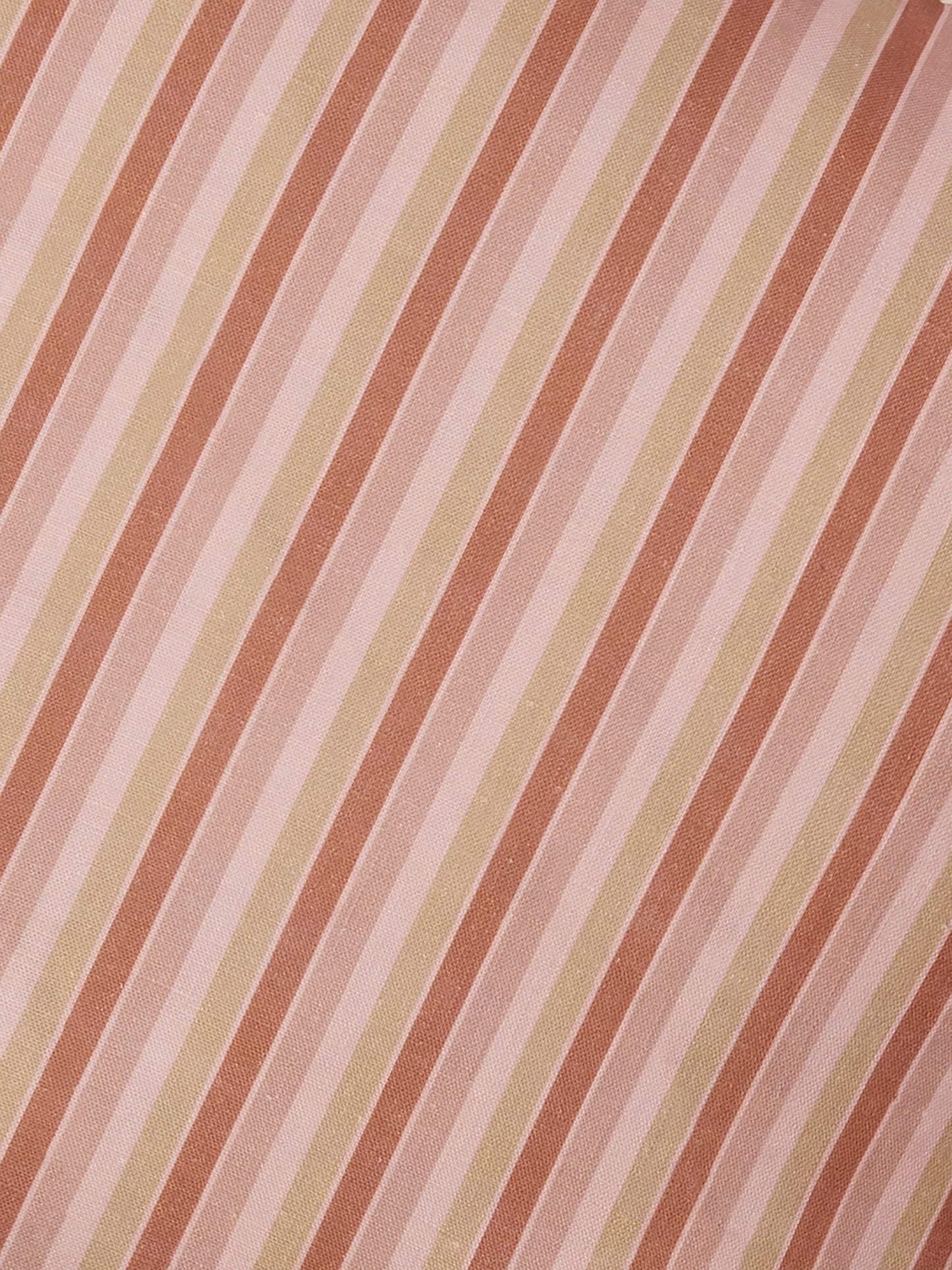 Garden Stripe Pink Linen Cushion