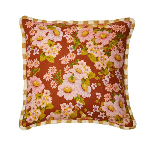 Buttercup Rust Linen Cushion