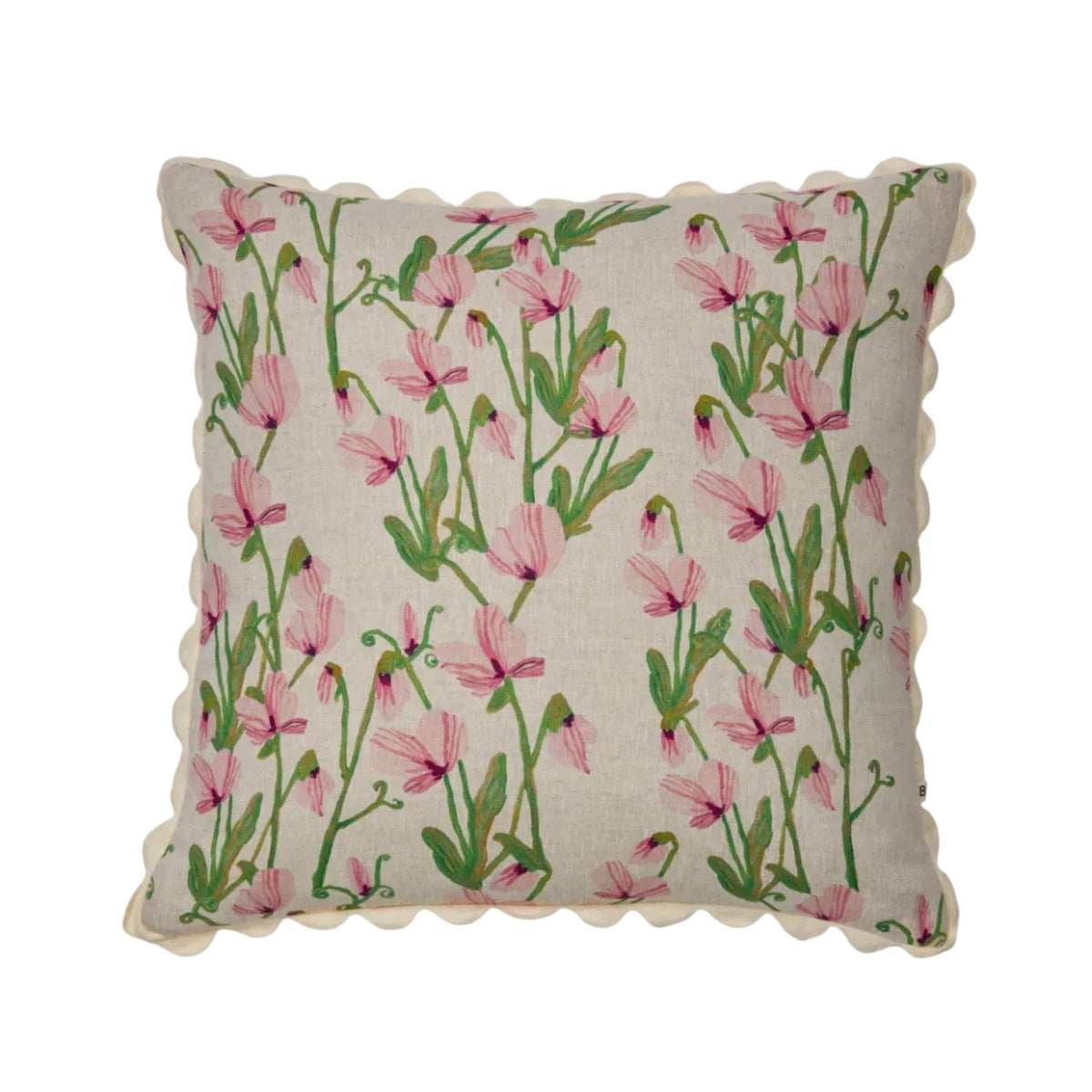 Sweet Pea Pink Linen Cushion