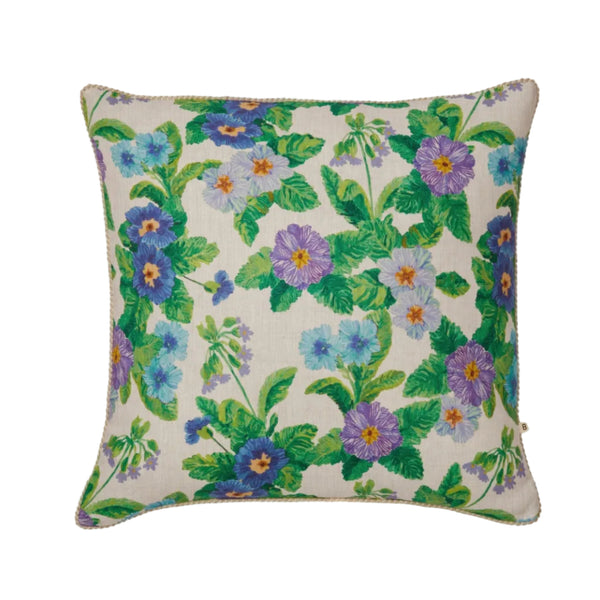 Summer Patch Blue Linen Cushion