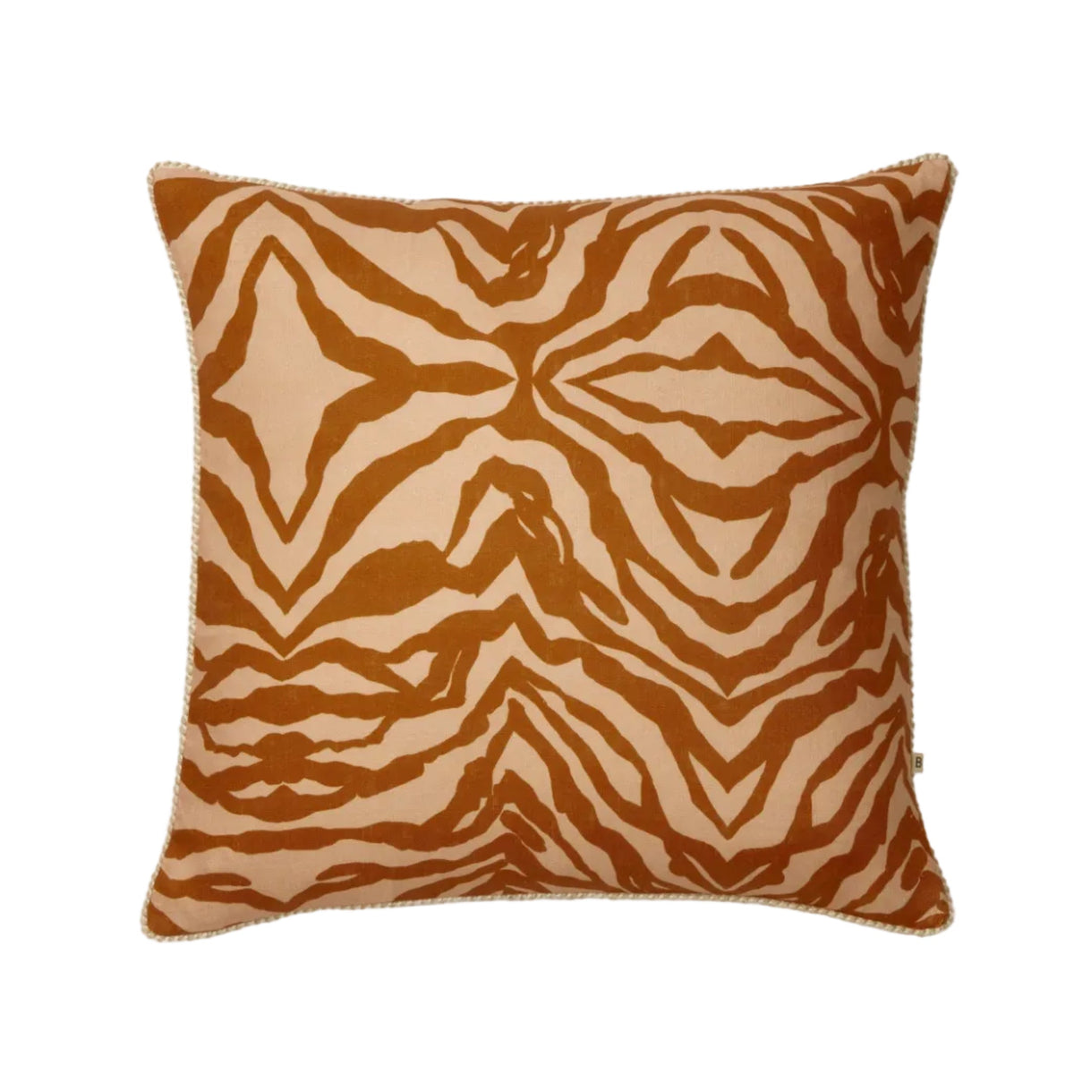 Zebra Tan Linen Cushion