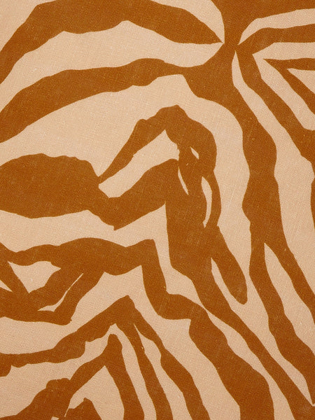 Zebra Tan Linen Cushion