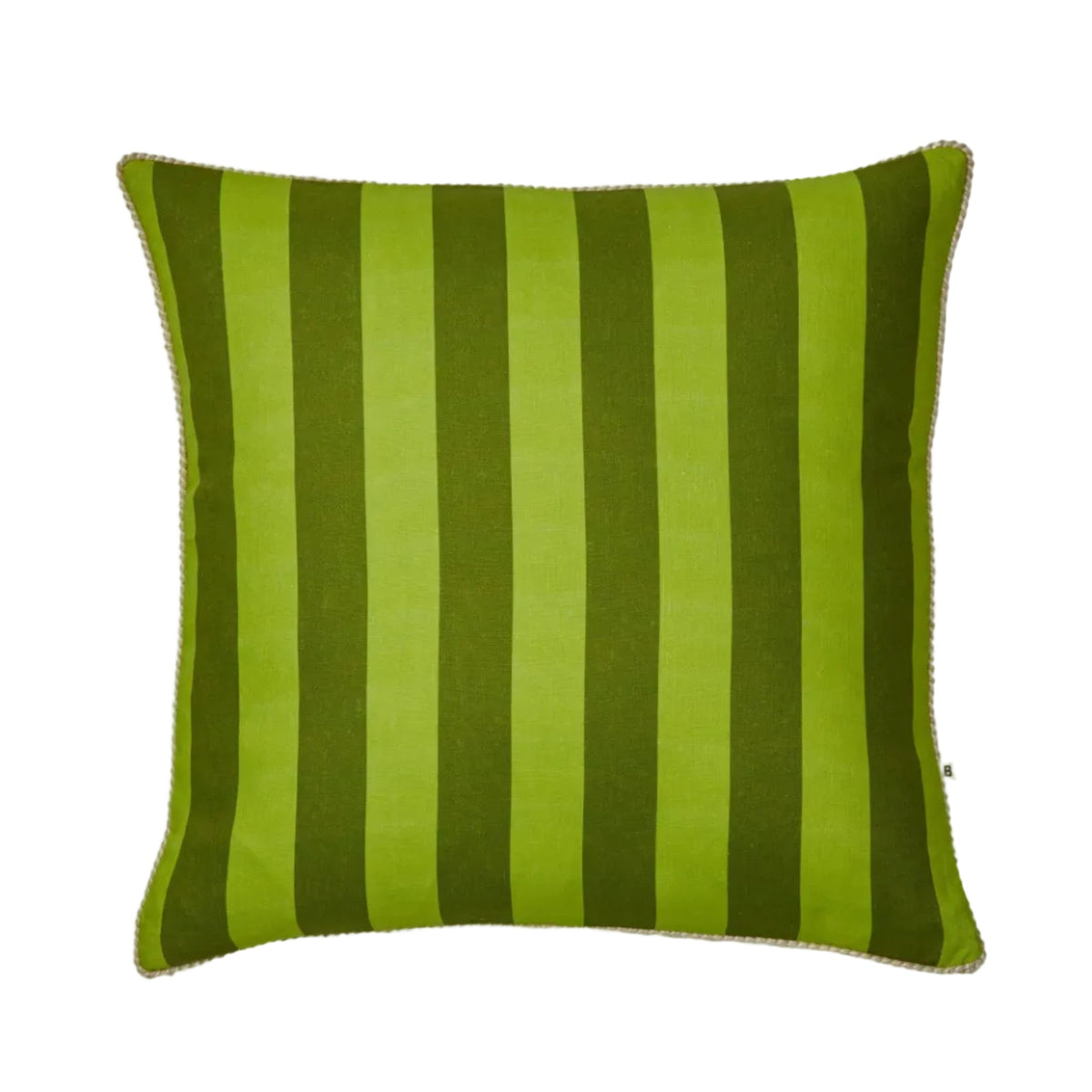 Bold Stripe Citron Linen Cushion