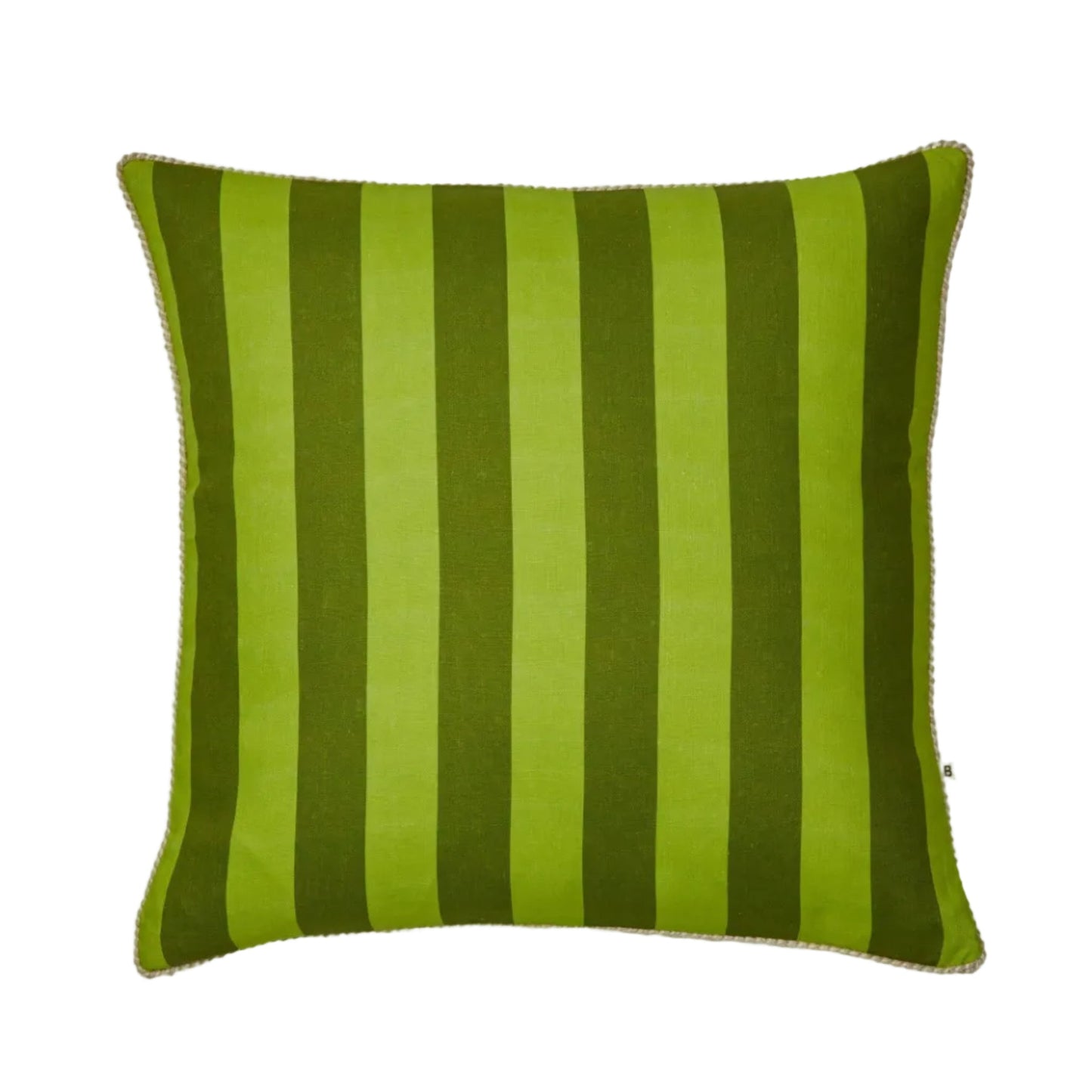 Bold Stripe Citron Linen Cushion