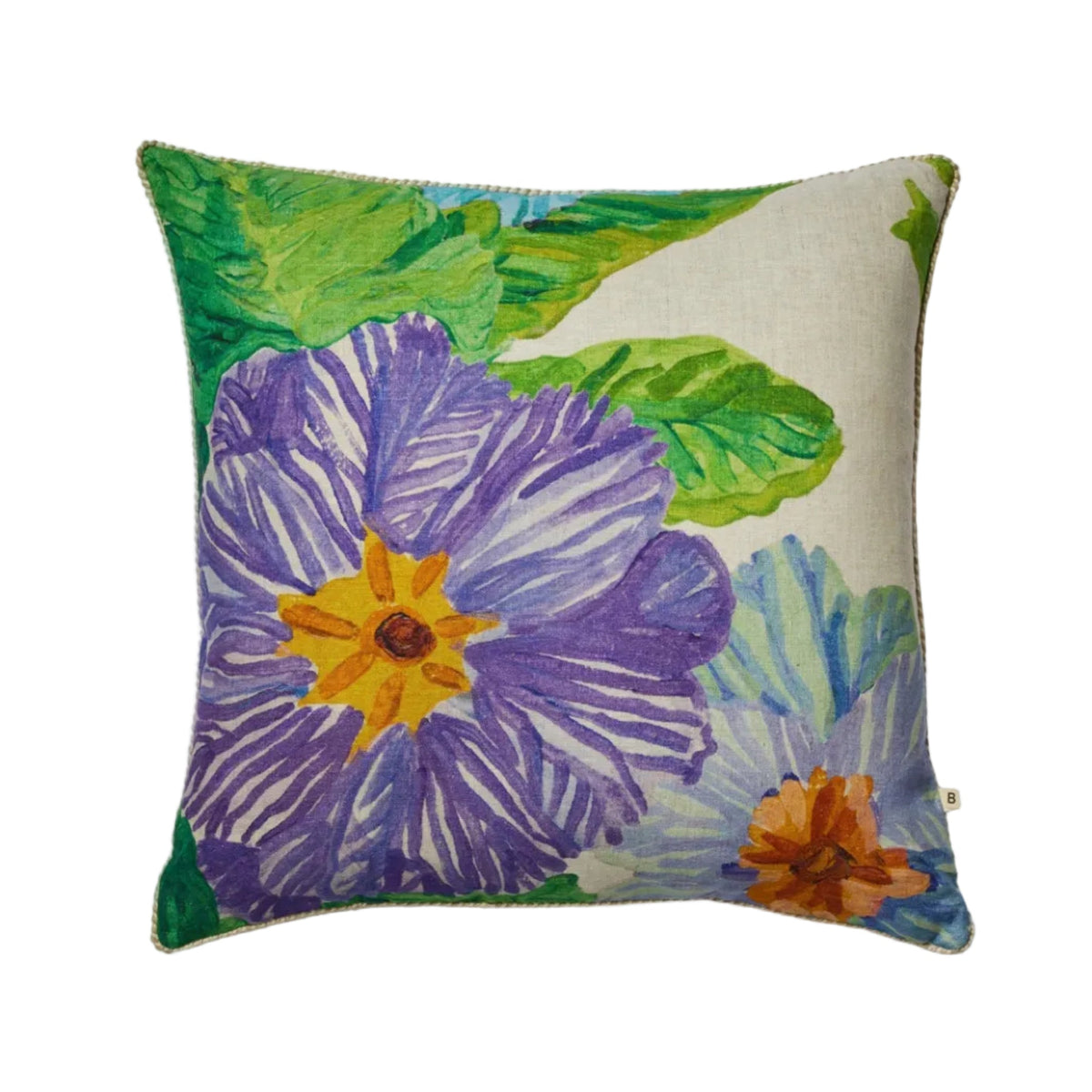 Jardin Blue Linen Cushion