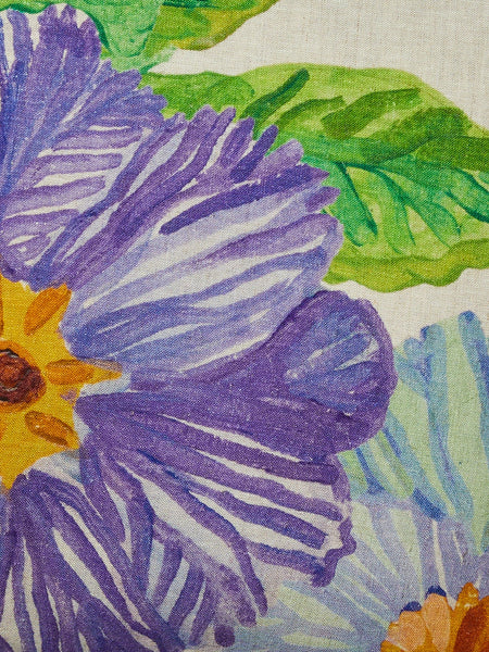 Jardin Blue Linen Cushion