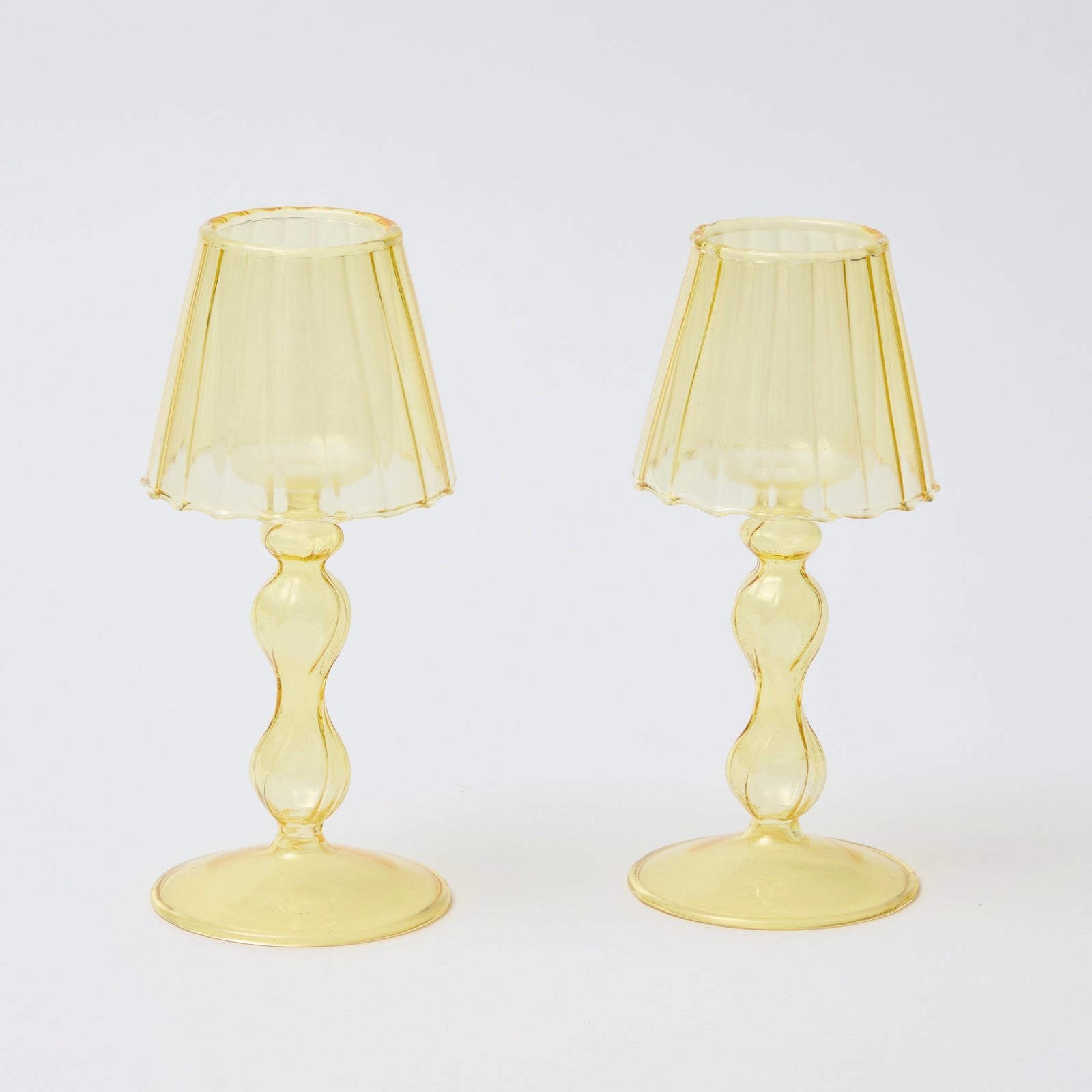 Pale Yellow Tea Light Lamp (set of 2)