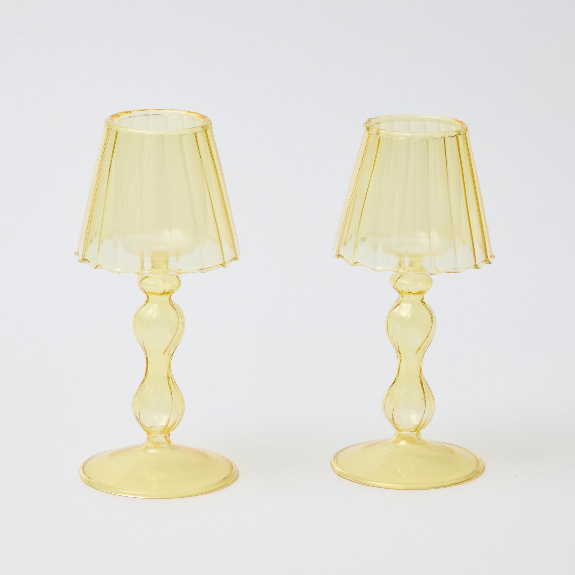 Pale Yellow Tea Light Lamp (set of 2)