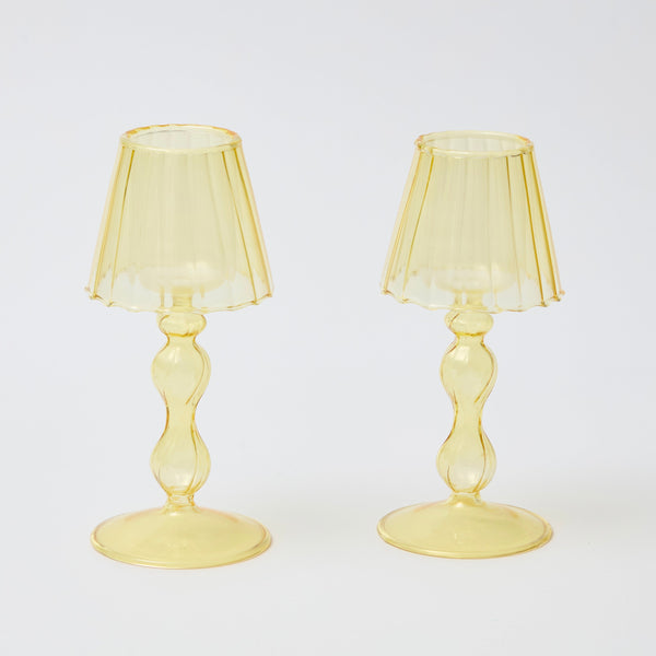 Pale Yellow Tea Light Lamp (set of 2)