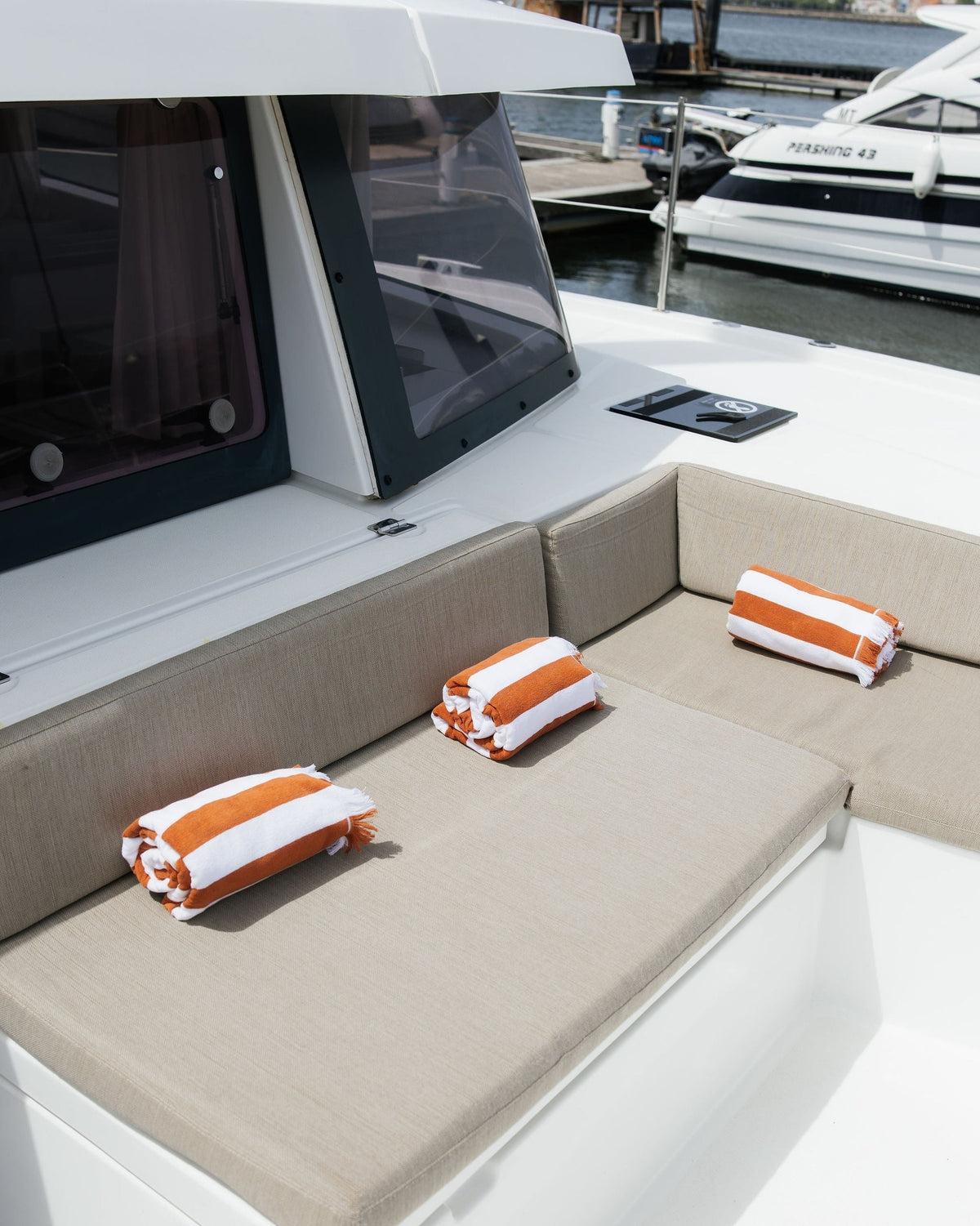 Terracotta Striped Beach Towel