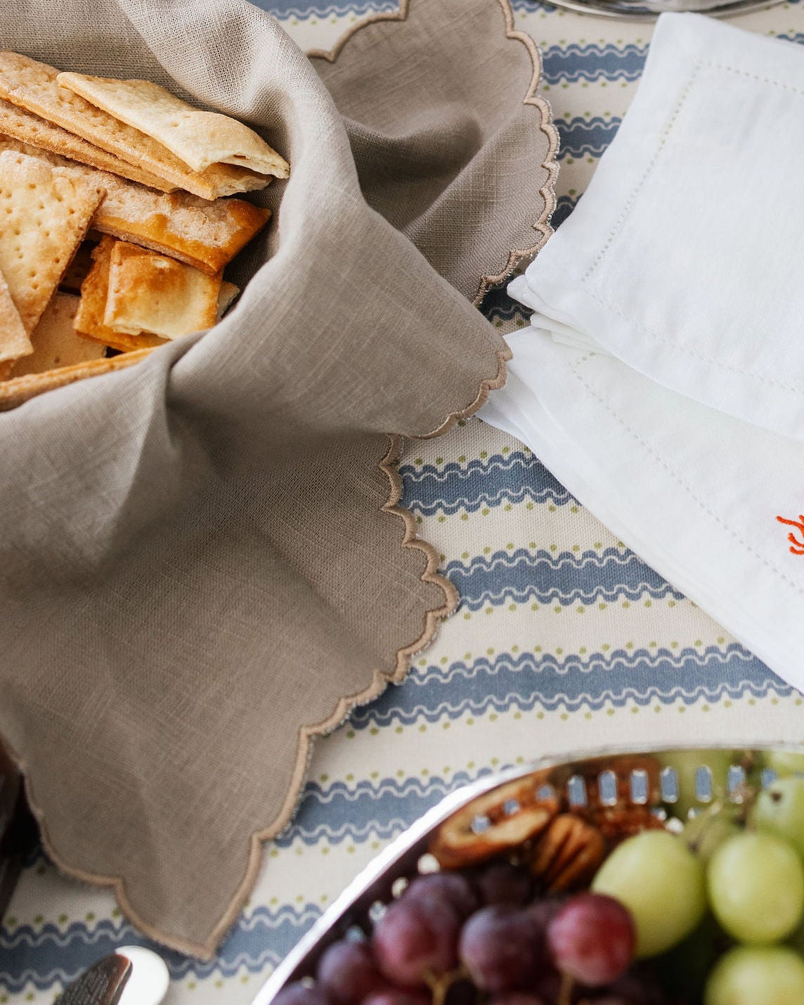 Bread Basket Liner, Beige with Beige